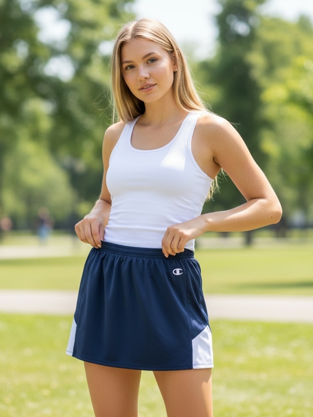 Champion Skirt M Blue Double Dry Athletic Skirt NWOT